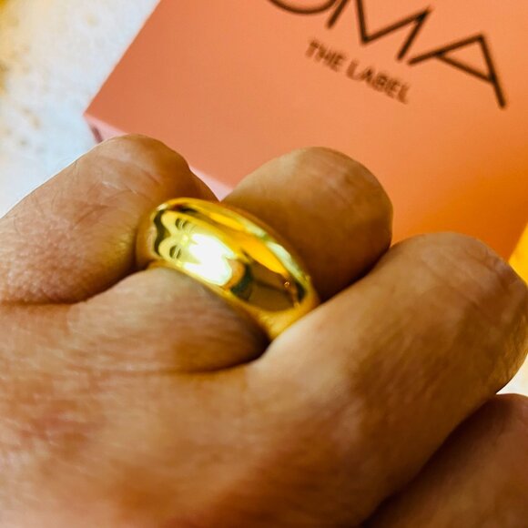 18K Gold Plated Dome Ring Size 6 Oma The Label The Haddy Ring - Picture 10 of 12